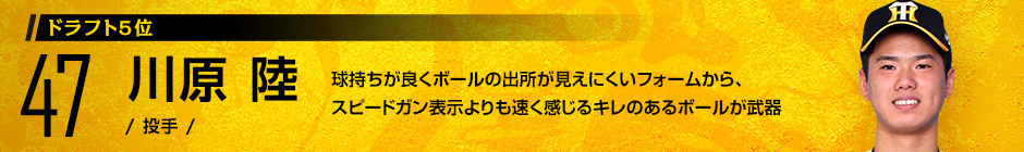 ドラフト5位 47 川原 陸